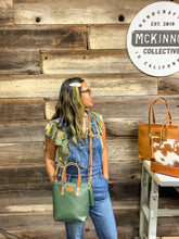 Load image into Gallery viewer, Mini Maddy Tote in Brown &amp; White Hair on Hide
