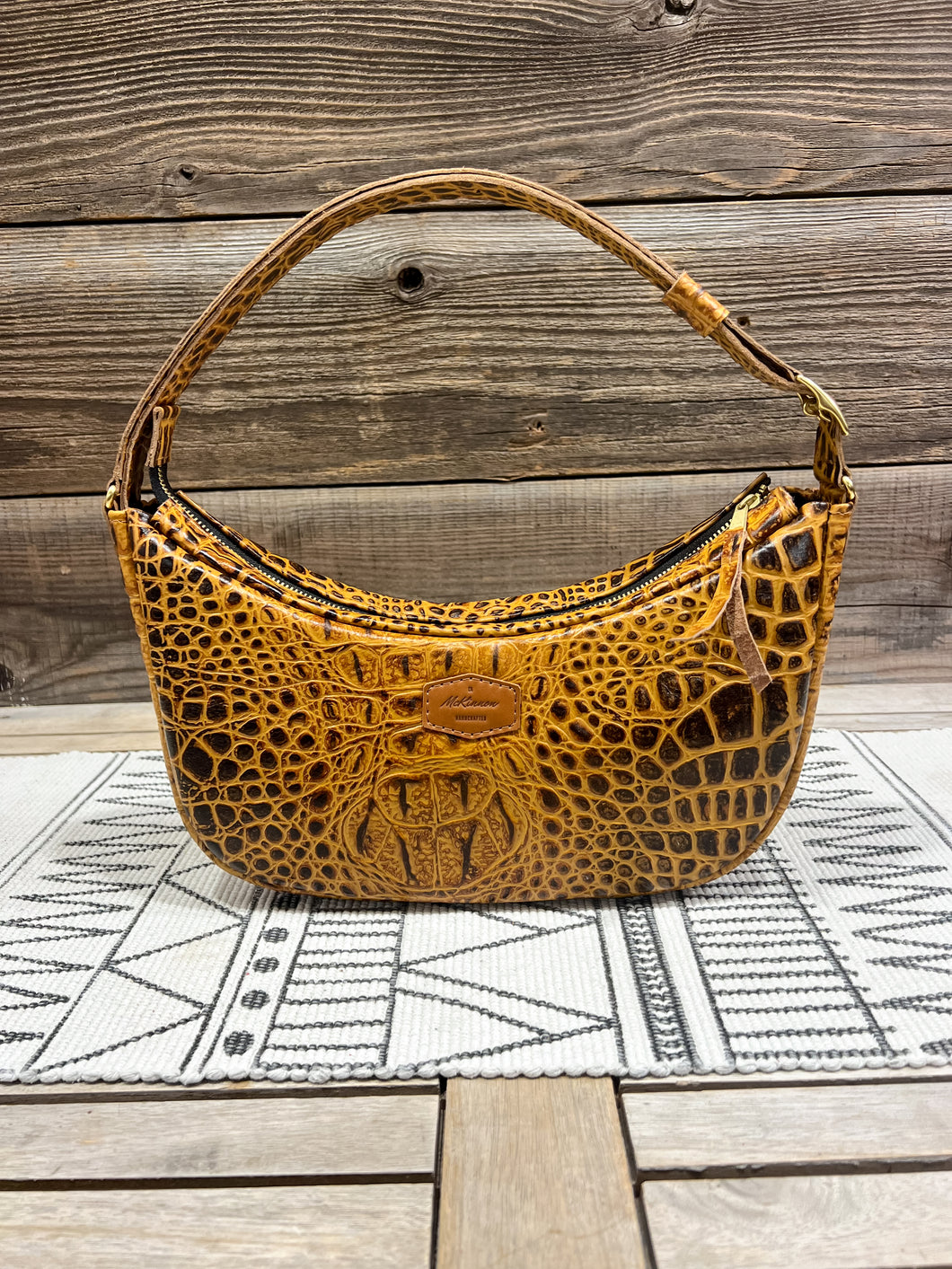 Embossed Gator in Caramel Latte